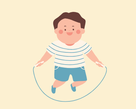 Illustration of child doing jump rope