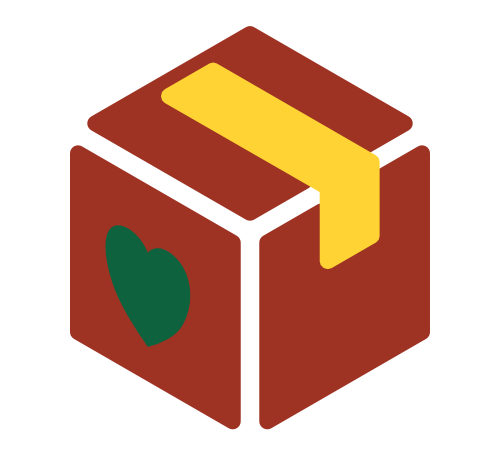 Icon of a Manna box with a heart on the side of it